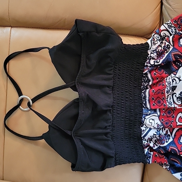 Suzy Shier Dress XS Floral Black Red White Red - Picture 6 of 9